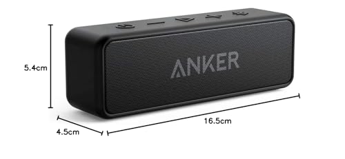 Enceinte Bluetooth portable Anker Soundcore 2 avec son stéréo 12 W, Bluetooth 5, Bassup, étanchéité IPX7, autonomie de 24 heures, couplage stéréo sans fil, enceinte pour la maison, l'extérieur, les voyages