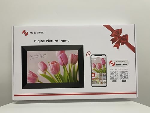 Frameo 10.1 Inch WiFi Digital Picture Frame, 1280x800 HD IPS Touch Screen Photo Frame Electronic, 32GB Memory, Auto-Rotate, Wall Mountable, Share Photos/Videos Instantly via Frameo App from Anywhere