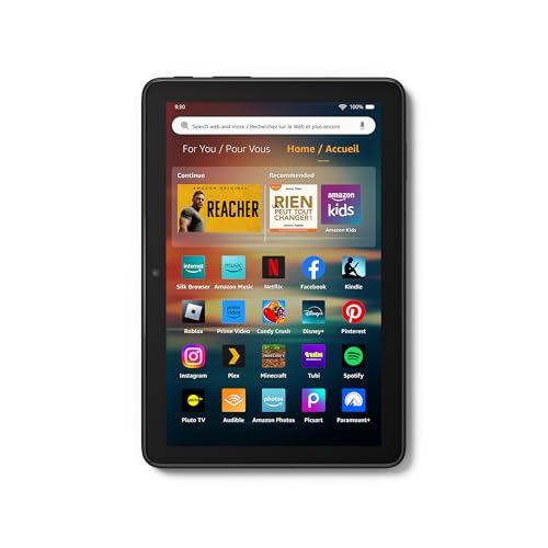 New Amazon Fire HD 8 tablet, 8” HD Display, 3GB memory, 32GB, designed for portable entertainment, Black, (2024 release)