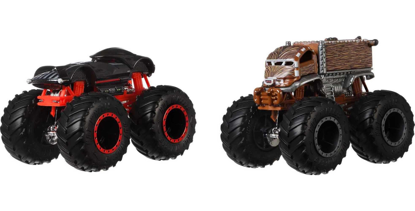 Hot Wheels Monster Trucks Toy Trucks 2-Pack, Demolition Doubles Set of 2 Vehicles in 1:64 Scale, For Kids & Collectors (Styles May Vary)