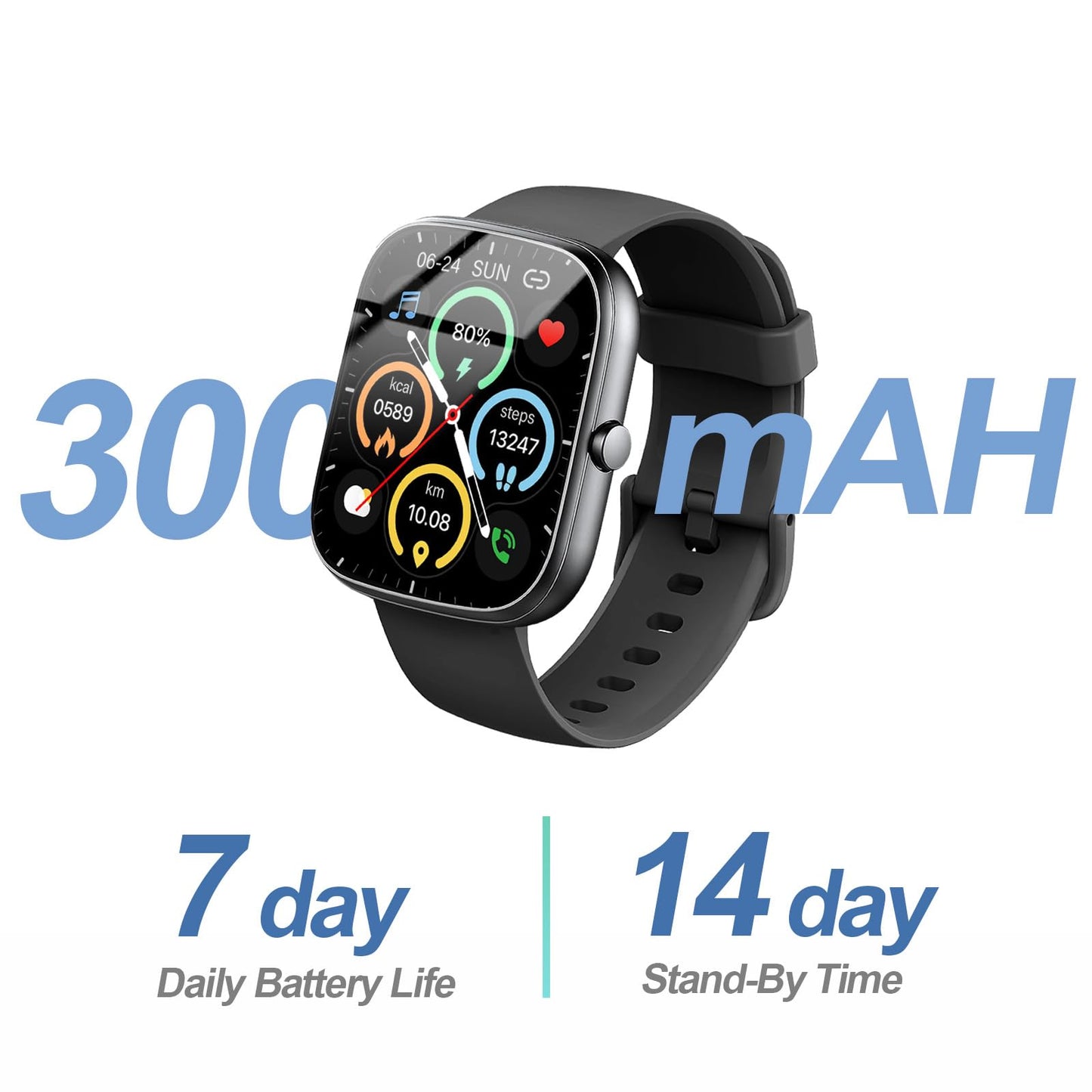 Smart Watch for Women Men, Bluetooth Call, 1.91" HD Touch Screen Fitness Watch with Heart Rate/Sleep/SpO2 Monitor, 100+ Sports Modes, IP68 Waterproof Sport Watch for Android iOS, Smartwatch Pedometer