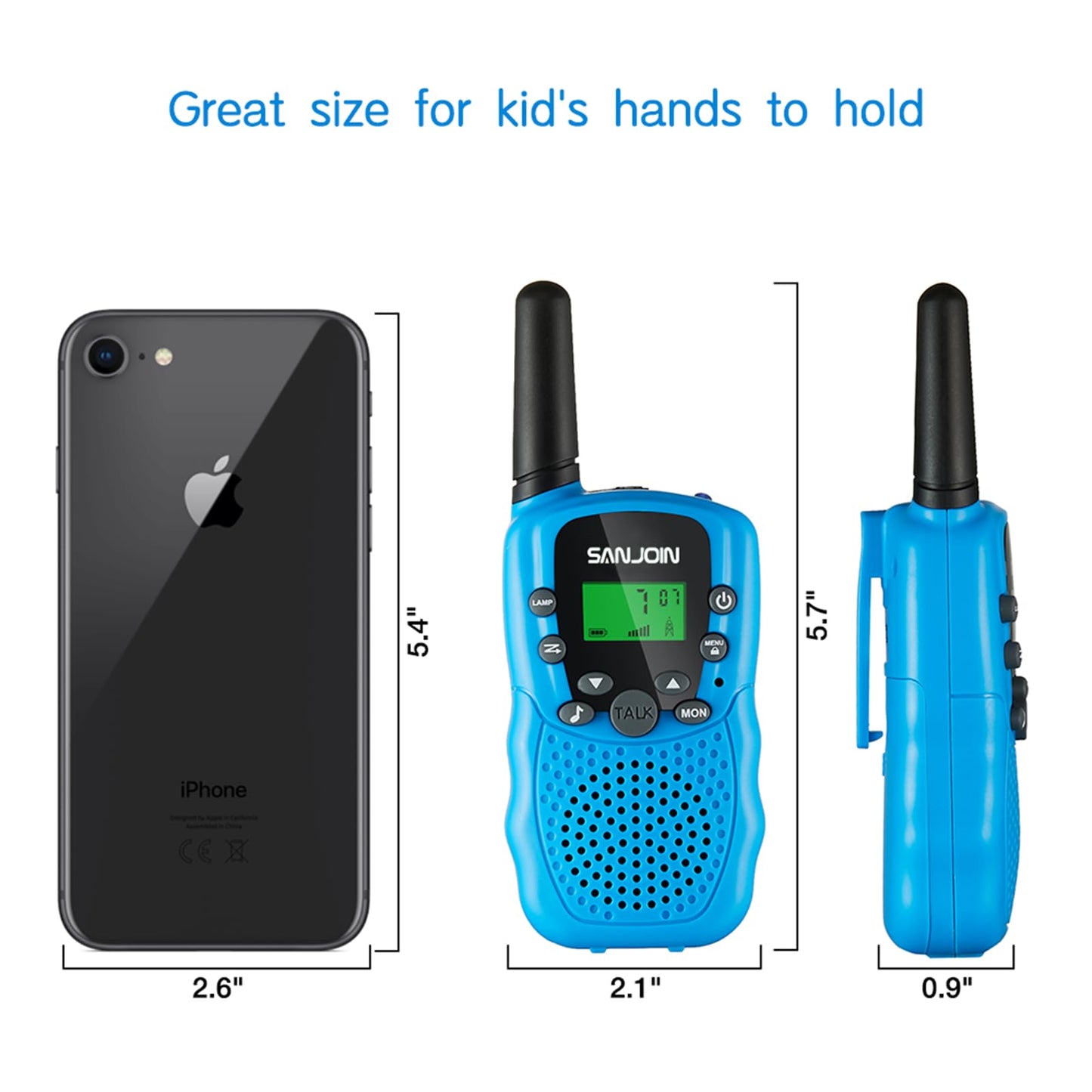 SANJOIN Walkie Talkies for Kids Adults Toys for Boys Girls, 3 Miles Walkie Talkies to Camping, Outdoor Toys 2 Way Radios Birthday Gifts for 3 4 5 7 Year Old Boy Girl Gifts for Boys Girls Toys(3 Pack)