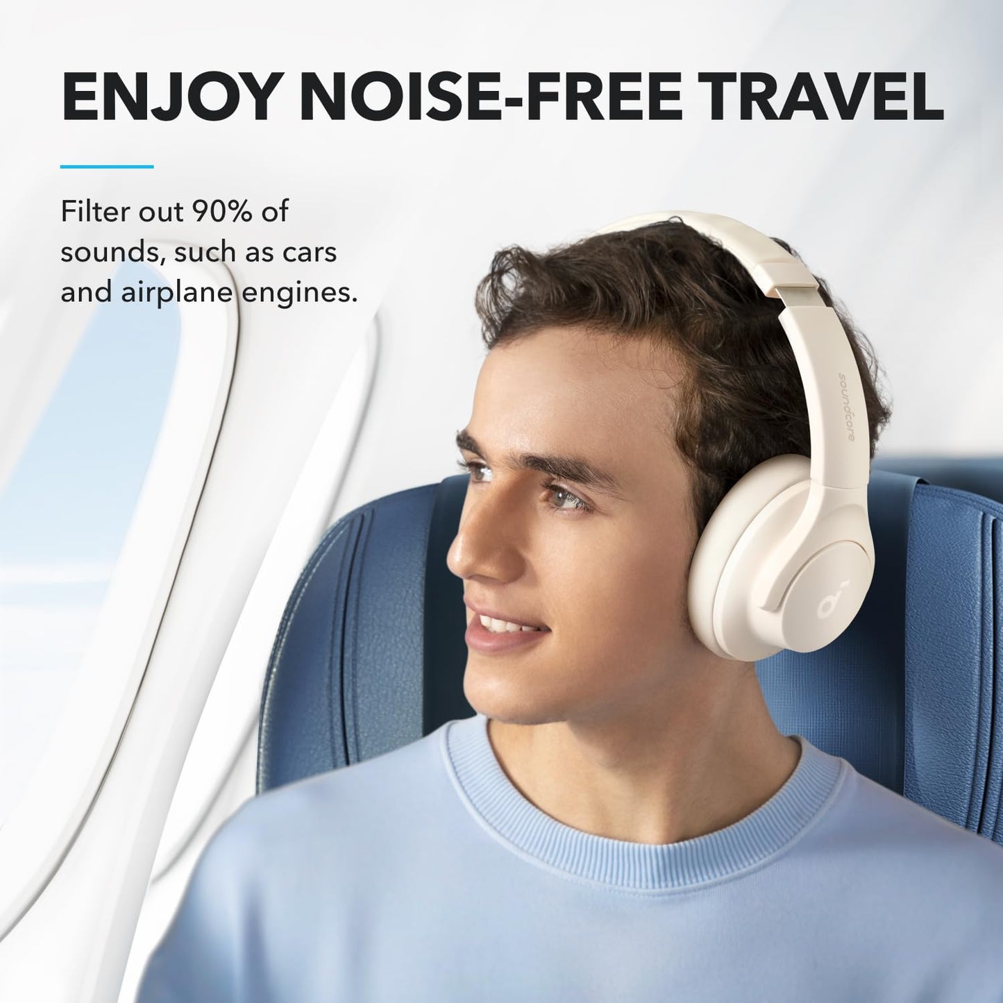 soundcore by Anker Q20i Hybrid Active Noise Cancelling Headphones, Wireless Over-Ear Bluetooth, 40H Long ANC Playtime, Hi-Res Audio, Big Bass, Customize via an App, Transparency Mode, Ideal for Travel