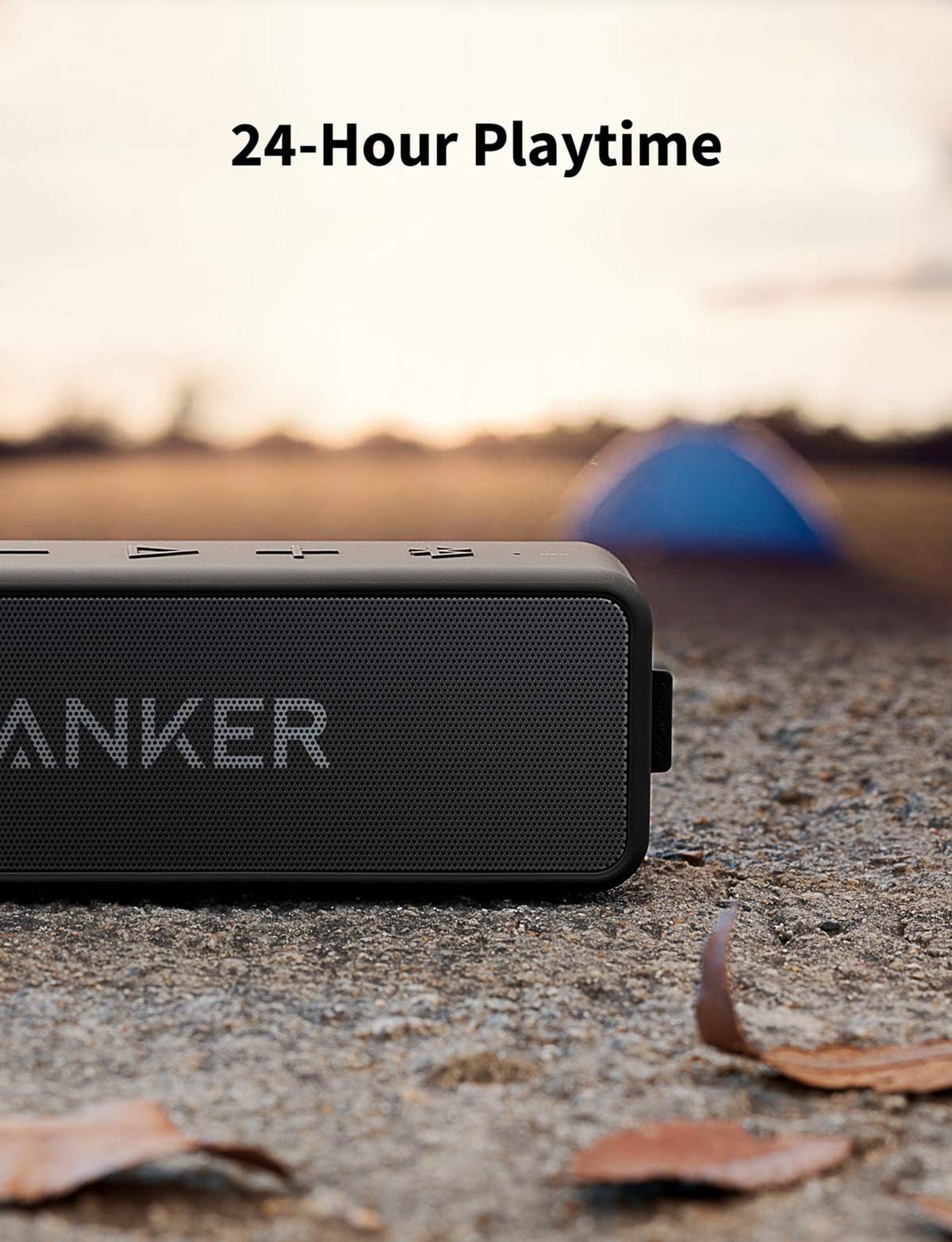 Enceinte Bluetooth portable Anker Soundcore 2 avec son stéréo 12 W, Bluetooth 5, Bassup, étanchéité IPX7, autonomie de 24 heures, couplage stéréo sans fil, enceinte pour la maison, l'extérieur, les voyages