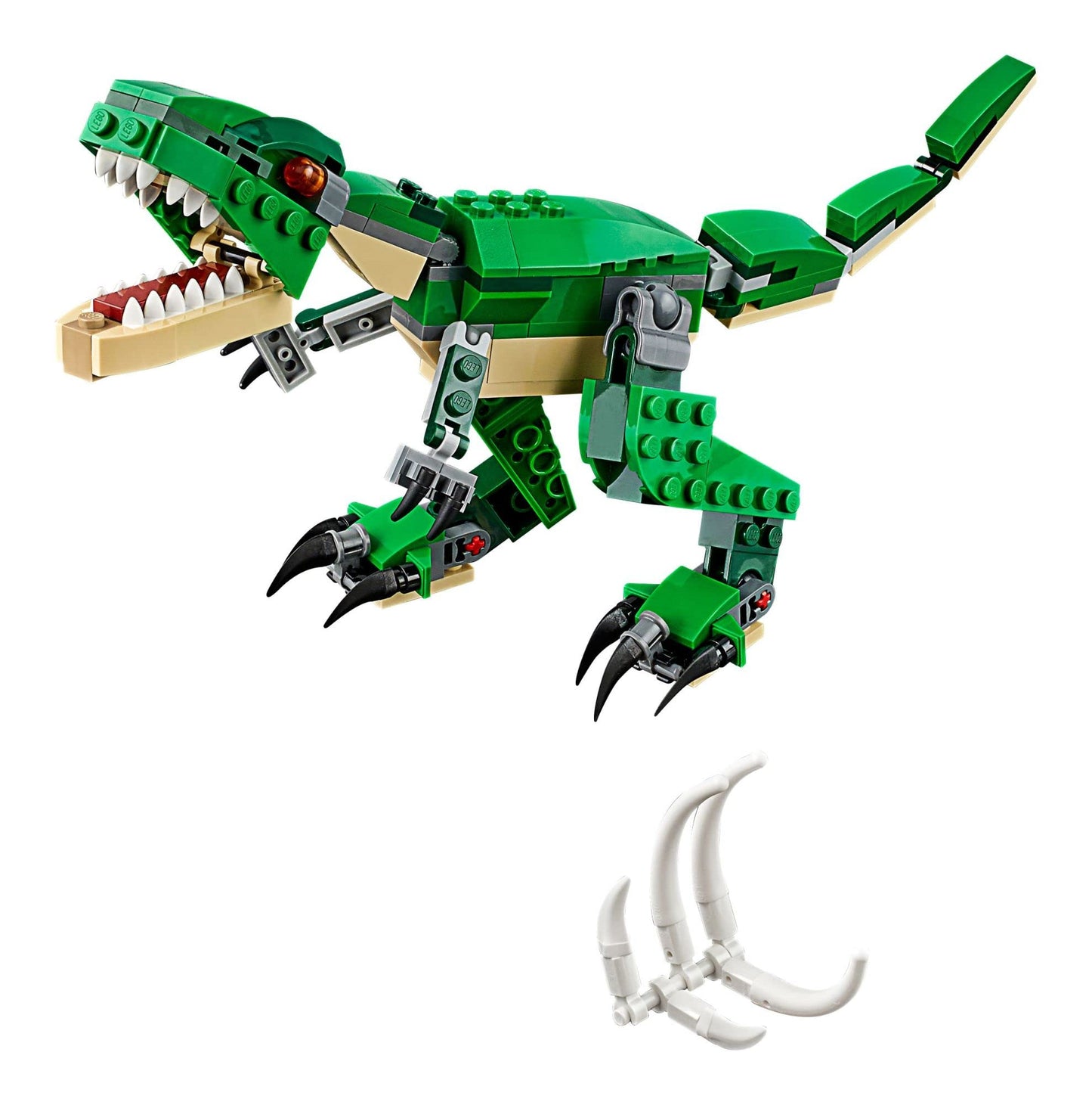 Jouet 3 en 1 Mighty Dinosaur LEGO Creator, se transforme de T. rex en Triceratops en figurines de dinosaures ptérodactyles, excellent cadeau pour les garçons et les filles de 7 à 12 ans, 31058