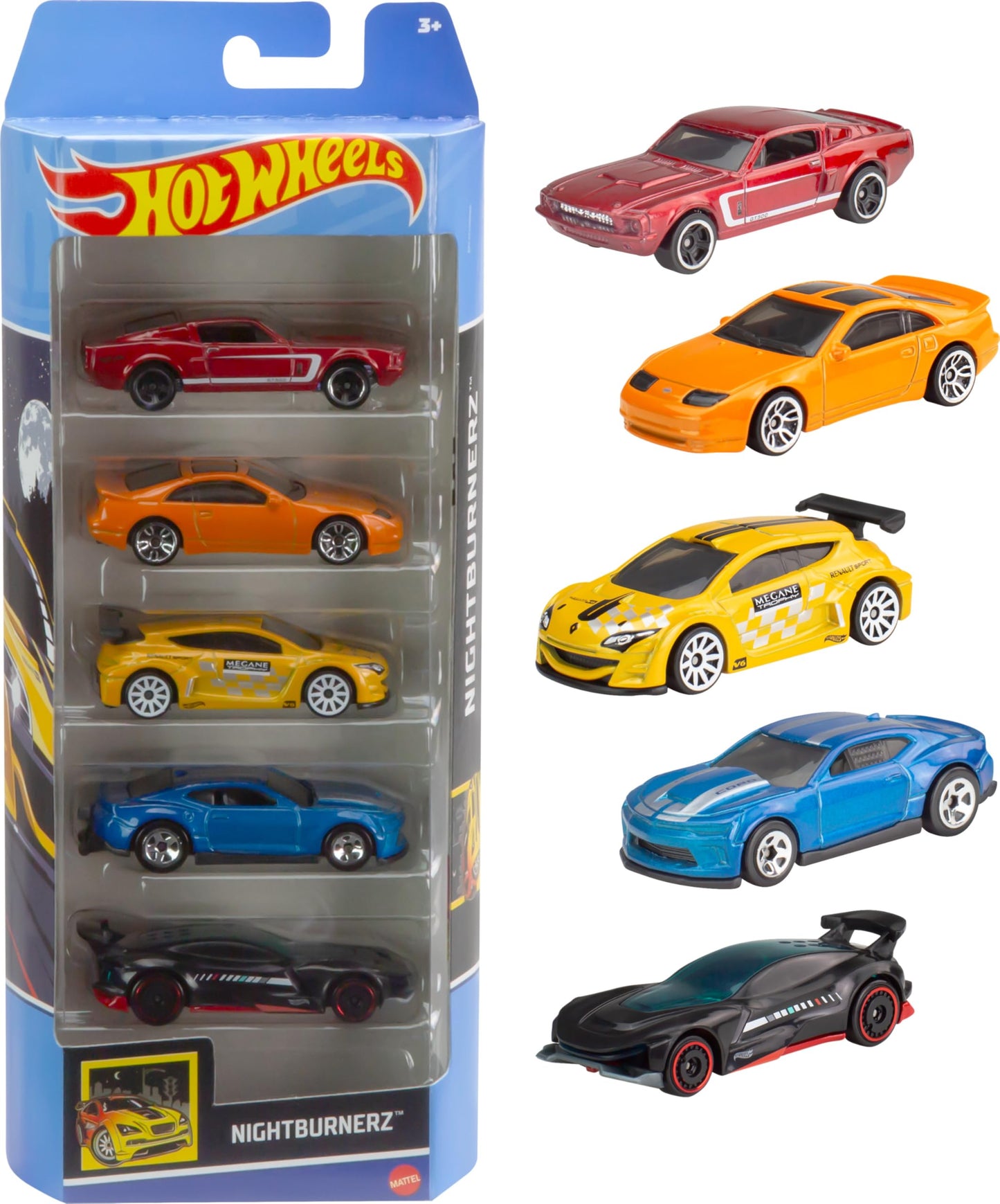 Hot Wheels 1:64 Scale Die-Cast Toy Cars 5-Pack, Set of 5 Toy Race Cars, Hot Rods, Character Cars, Rescue or Pick-Up Trucks (Styles May Vary)