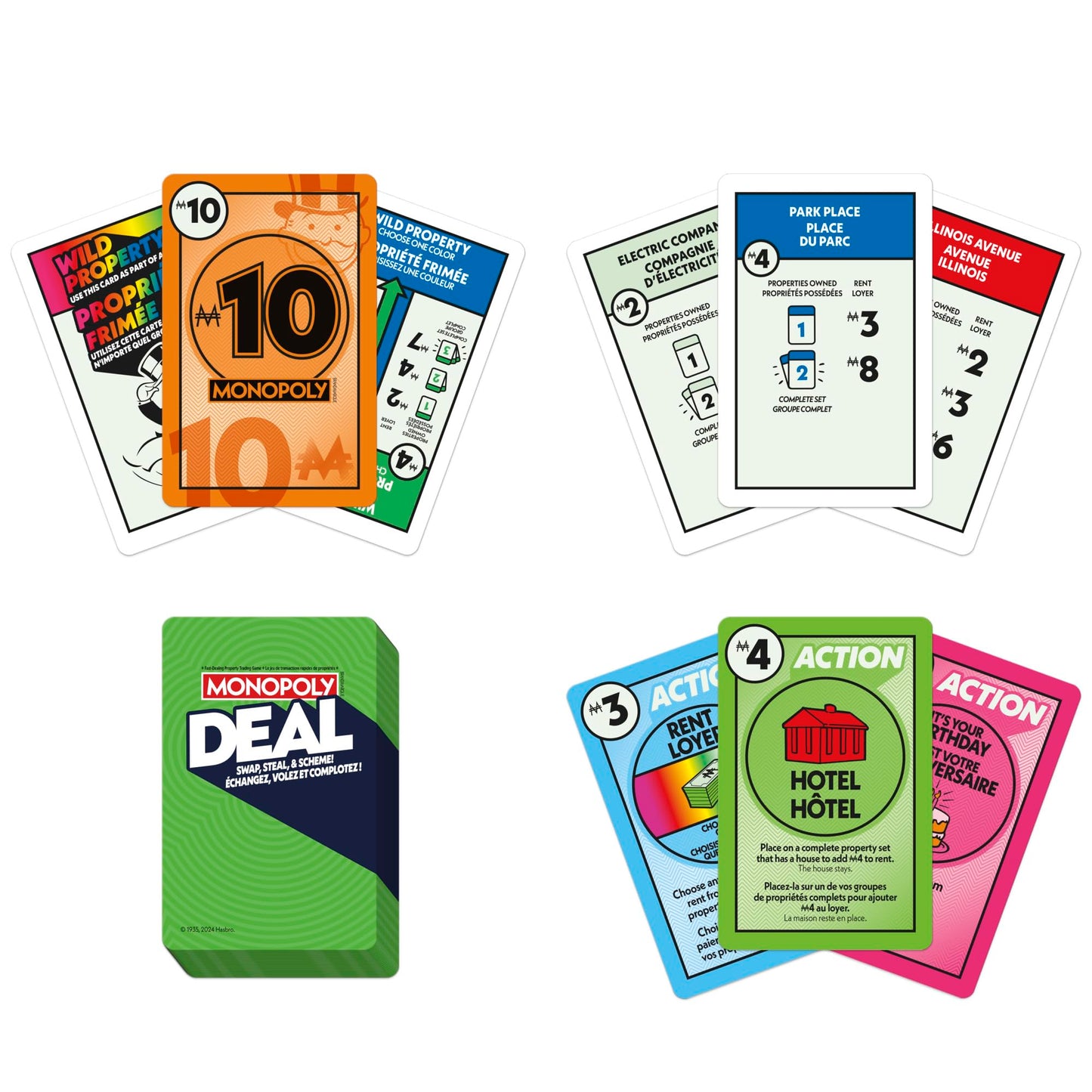 Monopoly Deal Card Game | Quick-Playing Card Game | Fun Games for Families and Kids | Ages 8 and Up | 2 to 5 Players | 15 Mins. | Travel Games (English & French)