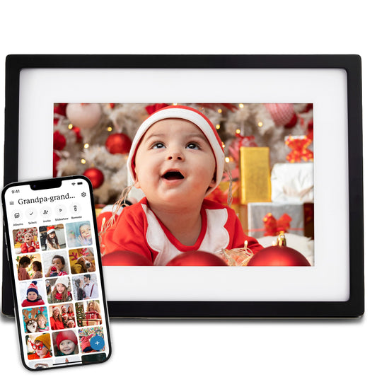 Skylight Digital Picture Frame - WiFi Enabled with Load from Phone Capability, Touch Screen Digital Photo Frame Display - Customizable Gift for Friends and Family - 10 Inch Black