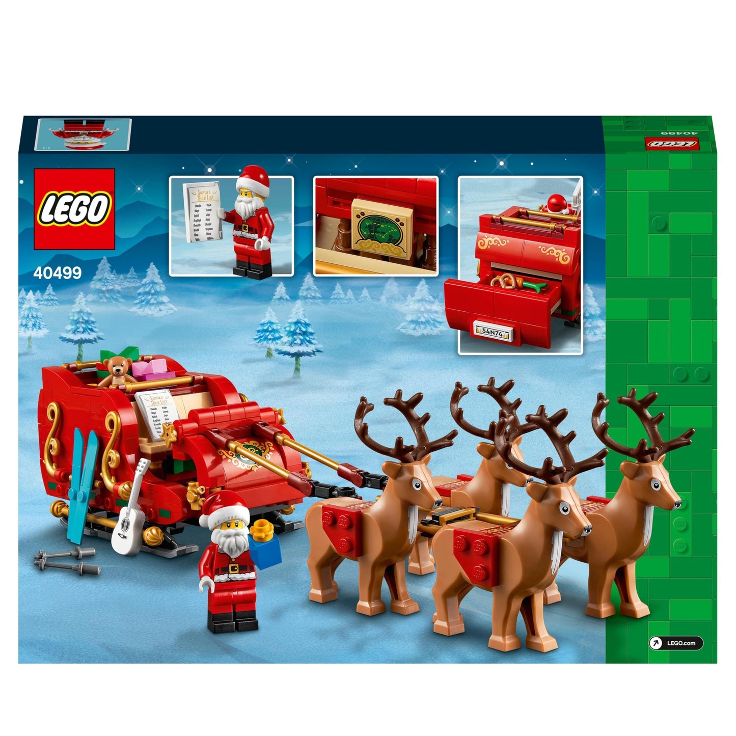 LEGO Santa’s Sleigh Christmas Toy Building Set for Kids Ages 9-13, Comes with a Santa Figurine & Reindeer, Gift for Boys and Girls, Holiday Home Decor, 40499